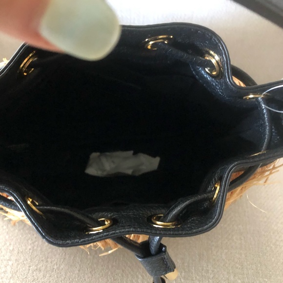 🆕MILLY Raffia small drawstring black bag - Picture 8 of 8
